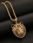 Fashion Tiger Copper Plated Real Gold Tiger Pendant Twist Chain