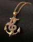 Fashion Snake Serpentine Anchor Pendant Necklace