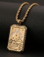 Fashion F Oil Drop Rectangle Tarot Necklace