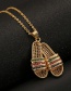 Fashion Gold Color Copper Plated Real Gold Slipper Pendant Necklace