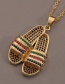 Fashion Gold Color Copper Plated Real Gold Slipper Pendant Necklace