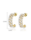 Fashion Gold Color Pearl C-shaped Earrings