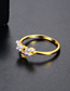 Fashion Gold Color Copper Inlaid Zirconium Wasp Ring