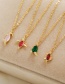 Fashion Light Pink 18k Gold Color Preserving Diamond Dinosaur Necklace