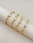 Fashion E Copper Inlaid Zircon Letter Beaded Bracelet (large Beads)