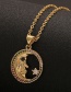 Fashion C Round Moon Pendant Necklace