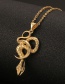 Fashion C Copper Plated Real Gold Serpentine Pendant Necklace