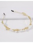 Fashion Gold Color Leaf Pearl Headband