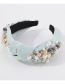 Fashion Champagne Fabric Wide-brimmed Pearl Knotted Headband