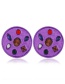 Fashion Purple Metal Round Earrings With Diamonds
