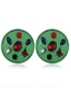 Fashion Red Metal Round Earrings With Diamonds