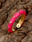 Fashion Rose Red Copper Drop Oil Star Open Ring