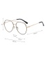 Fashion C4 Gold Color Metal Double Beam Large Frame Flat Glasses