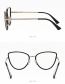 Fashion C4 Bright Black Cat-eye Frame Flat Glasses