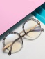 Fashion C1 Transparent Stitching Round Glasses