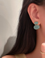 Fashion Green Geometric Opal Stud Earrings