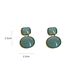Fashion Green Geometric Opal Stud Earrings