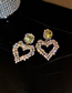 Fashion Gold Color Crystal Diamond Hollow Heart Stud Earrings