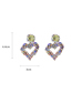 Fashion Gold Color Crystal Diamond Hollow Heart Stud Earrings