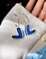 Fashion Blue Contrasting Color Love Earrings
