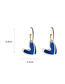 Fashion Blue Contrasting Color Love Earrings
