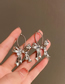 Fashion Silver Color Inlaid Zirconium Bow Earrings