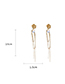 Fashion Gold Color Pearl Flower Tassel Earrings