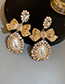 Fashion Gold Color Pearl And Diamond Bow Drop Earrings