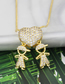 Fashion Gold Copper Plating Inlaid Zirconium Boy And Girl Love Necklace