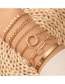 Fashion Gold Alloy Geometric Chain Ring Bracelet Set