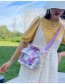 Fashion Violet Canvas Checked Drawstring Crossbody Bag