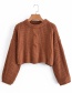 Fashion Beige Twist Knit Pullover Sweater