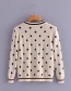 Fashion Beige Bow-knot Polka-dot Knitted Sweater
