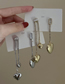 Fashion Silver Asymmetric Love Heart Tassel Earrings