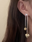Fashion Gold Asymmetric Love Heart Tassel Earrings