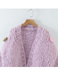 Fashion Purple Flower Panel Knitted Jacket