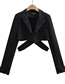Fashion Black High Waist Cross Tie Short Suit