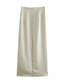 Fashion White Pure Color Pleated Silk Satin Skirt