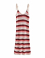 Fashion Pink Striped Knitted Suspender Dress