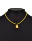 Fashion Yellow Copper Drop Oil Love Necklace
