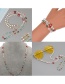 Fashion 3# Malachite Pearl Letter Glasses Chain