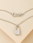 Fashion Silver Love Lock Double Layer Necklace