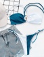 Fashion White Halter Color-block Split Swimsuit