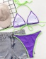 Fashion Purple Triangle Bag Strap Split Swimsuit