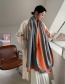 Fashion Orange Gray Printed Fringe Edge Contrast Color Imitation Cashmere Shawl