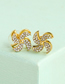 Fashion Gold Color Alloy Diamond Windmill Earrings