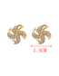 Fashion Gold Color Alloy Diamond Windmill Earrings