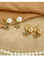 Fashion White Alloy Diamond Bow And Pearl Earrings