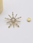 Fashion Gold Sparkling Diamond Pearl Snowflake Brooch