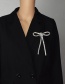 Fashion Silver Long Tassel Brooch With Diamond Bow